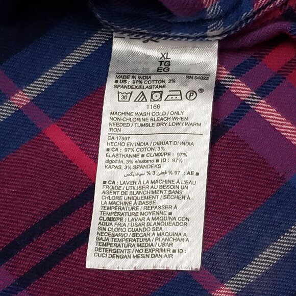 Womens Upcycled Distressed Flannel with "Vanlife" Embroidered Patch XL - Picture 7 of 8